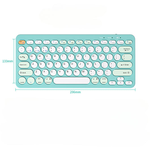 Blue wireless rechargeable new three-mode wireless keyboard and mouse set phablet notebook Android set