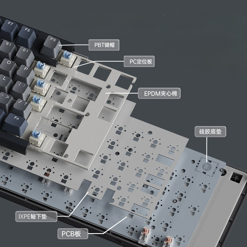 LT104 wireless bluetooth gaming mechanical keyboard customized three-mode wired green axis high-value keyboard
