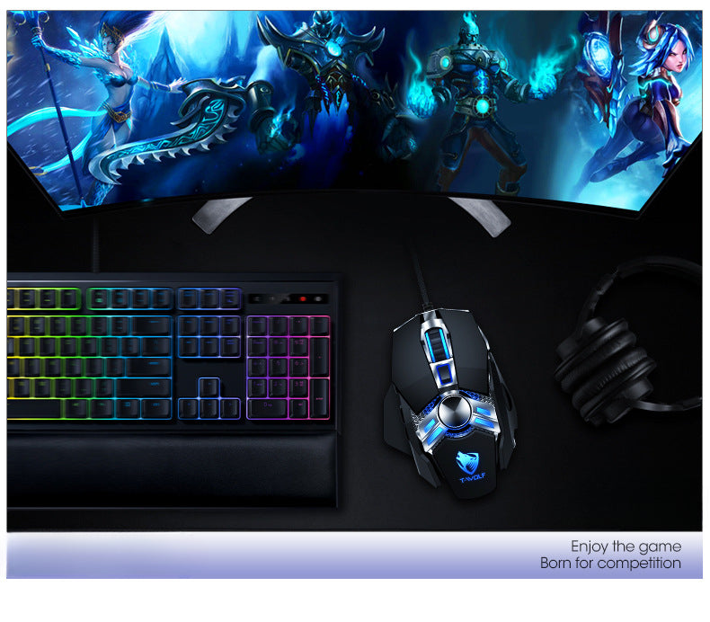 V10 game mouse wired metal luminous electronic sports mechanical computer mouse macro programming