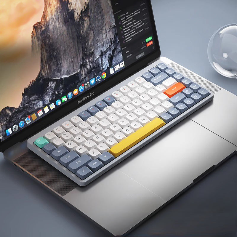 YK75 low axis mechanical keyboard, wireless bluetooth three-mode ultra-thin portable office notebook tablet keyboard