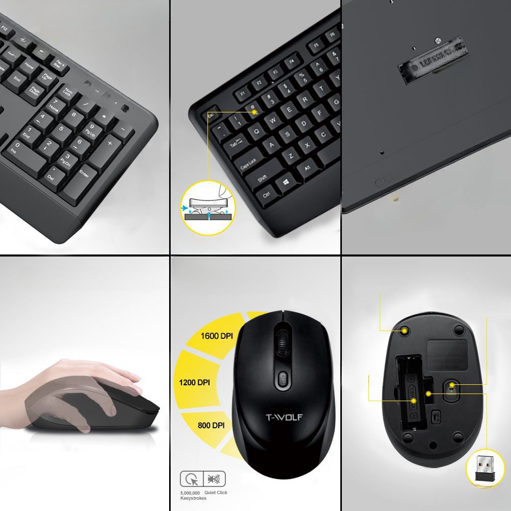 Popular wireless keyboard and mouse set Large keyboard Customized business office