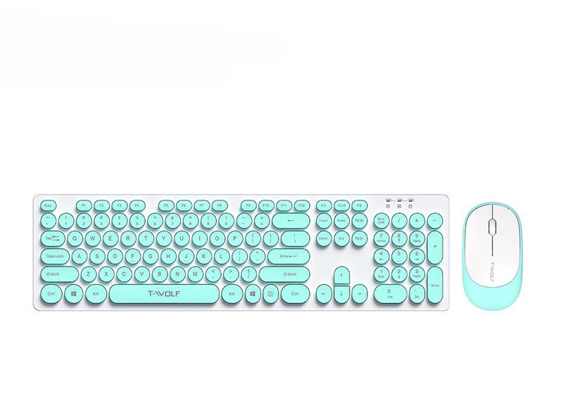 TF770 keyboard and mouse set wireless girl mint green macaron usb office business set