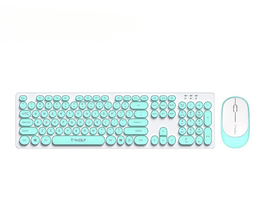 TF770 keyboard and mouse set wireless girl mint green macaron usb office business set