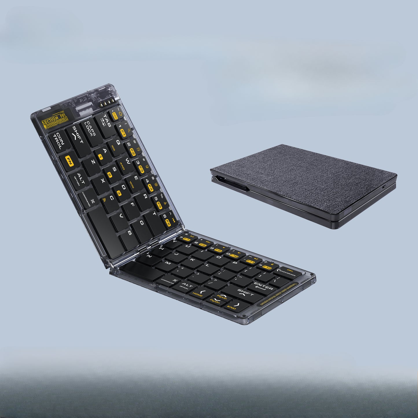 Transparent folding keyboard Suitable for mobile phones, tablets, wireless portable folding keyboard