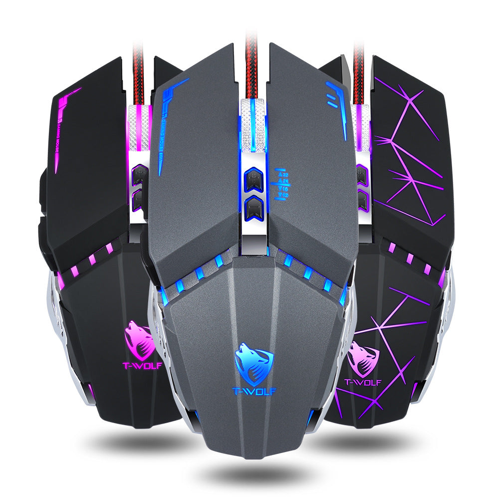 V7 Gaming Mouse Mechanical Macro Programming Gaming Glowing Emphasis Mouse USB Mouse