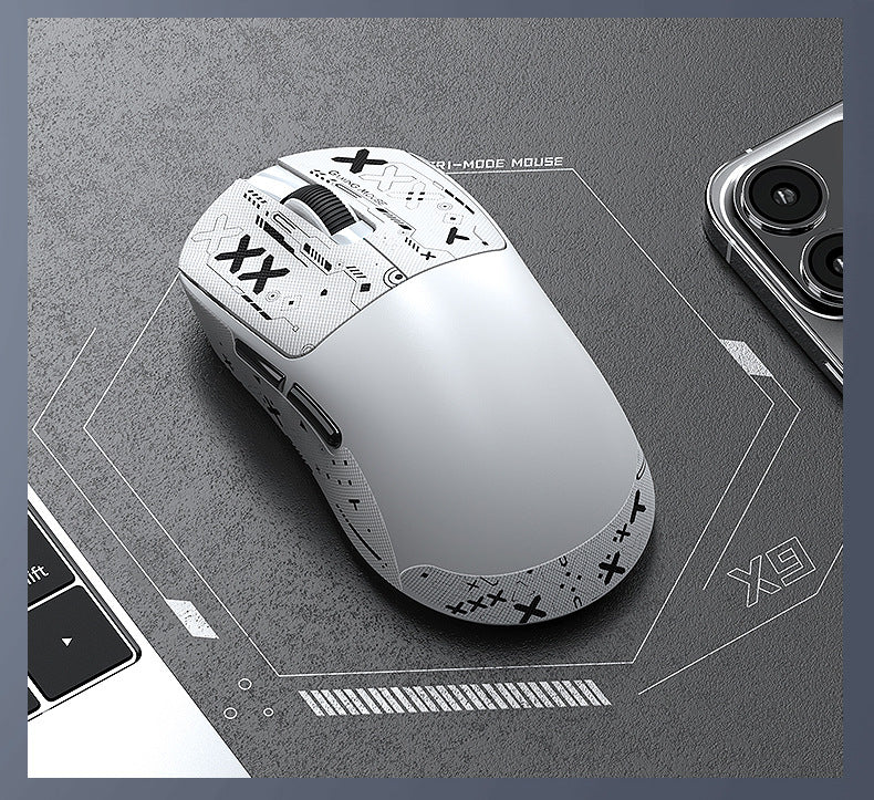 Three-mode wireless mouse lightweight PAW3311 e-sports game Bluetooth notebook with sticker