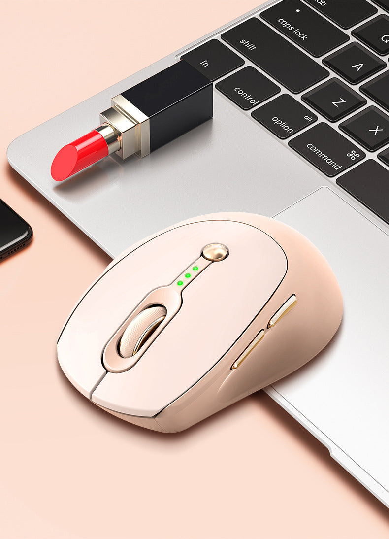 Q7 wireless mouse silent charging usb bluetooth dual mode women's pink
