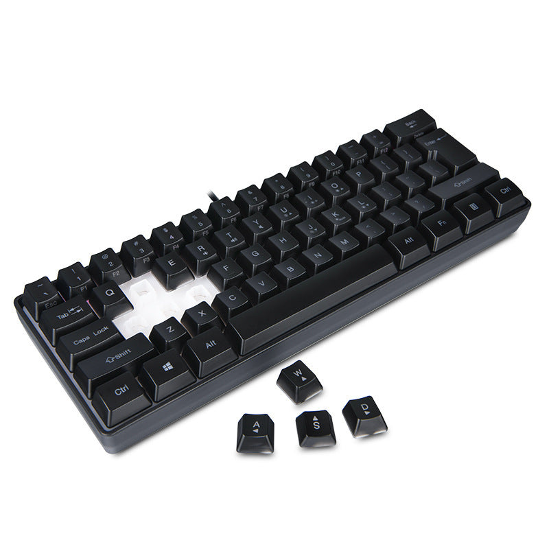   61-Key RGB gaming keyboard and mouse set, desktop notebook mini color matching competitive office wired mouse and mouse