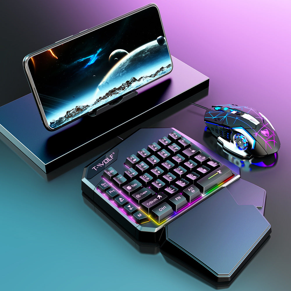 Five-piece Android PUBG Peripheral One-handed Keyboard Mouse Throne Converter Holder