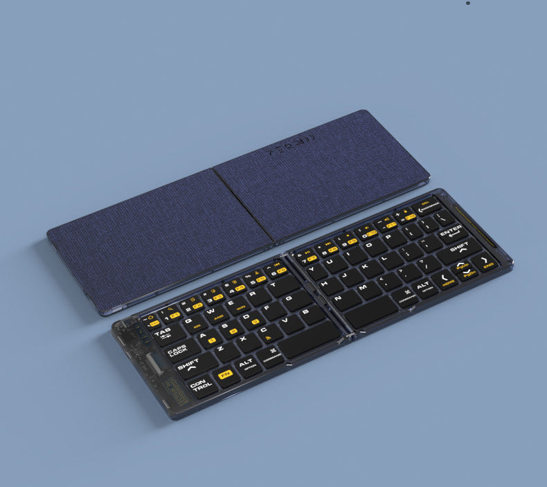 Transparent folding keyboard Suitable for mobile phones, tablets, wireless portable folding keyboard