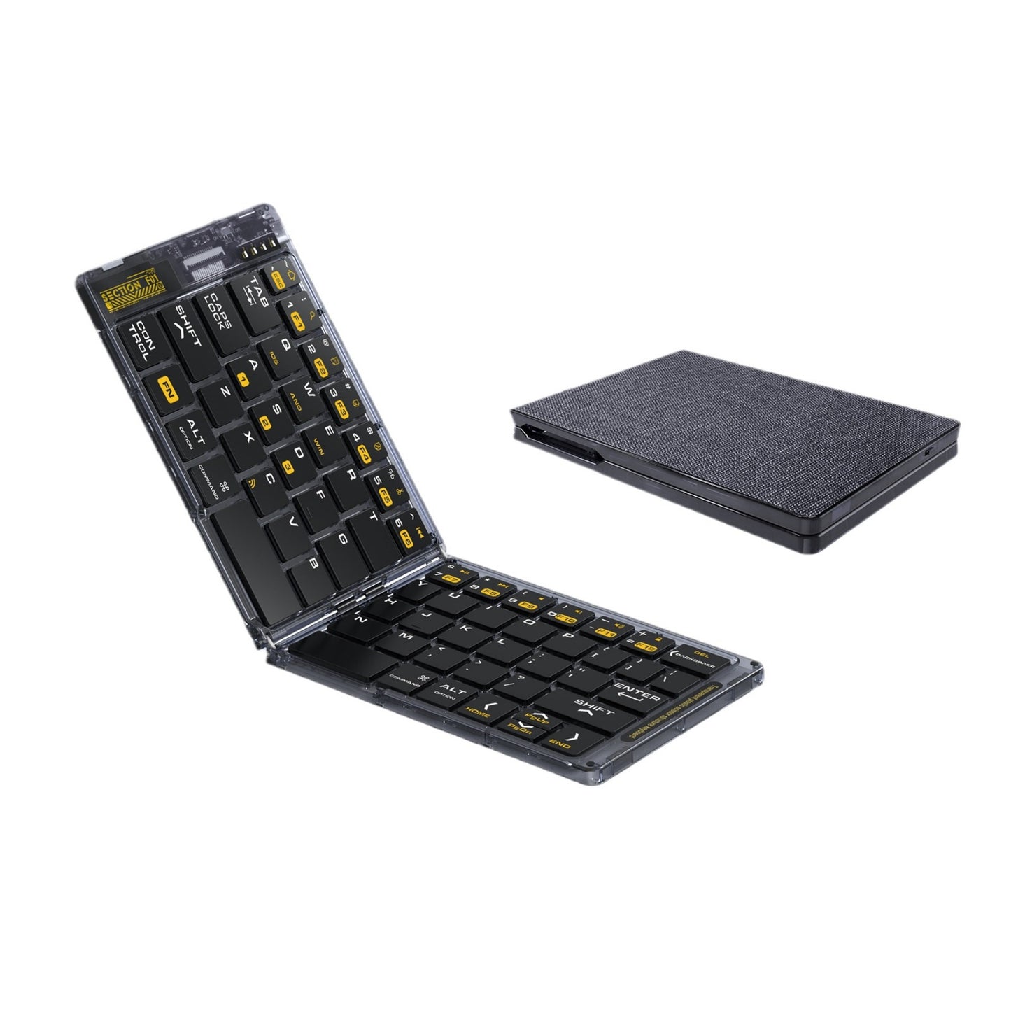 Transparent folding keyboard Suitable for mobile phones, tablets, wireless portable folding keyboard