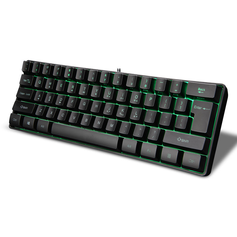   61-Key RGB gaming keyboard and mouse set, desktop notebook mini color matching competitive office wired mouse and mouse