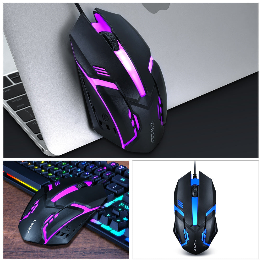V1 Wired Mouse USB Luminous Mouse Desktop Notebook Universal Cheap Mouse