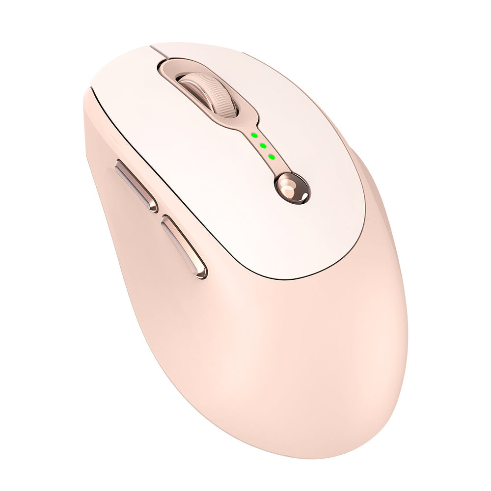 Q7 wireless mouse silent charging usb bluetooth dual mode women's pink