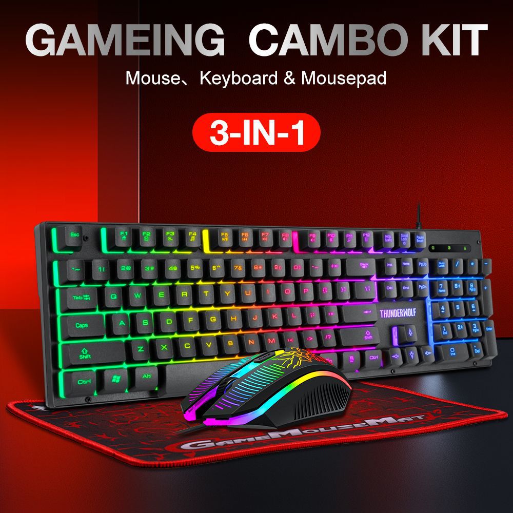 TF31 wired keyboard mouse mouse pad three-piece game luminous mechanical feel