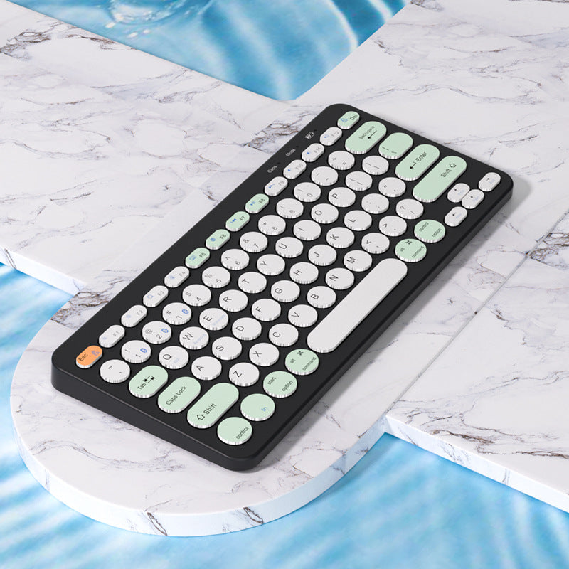 Blue wireless rechargeable new three-mode wireless keyboard and mouse set phablet notebook Android set