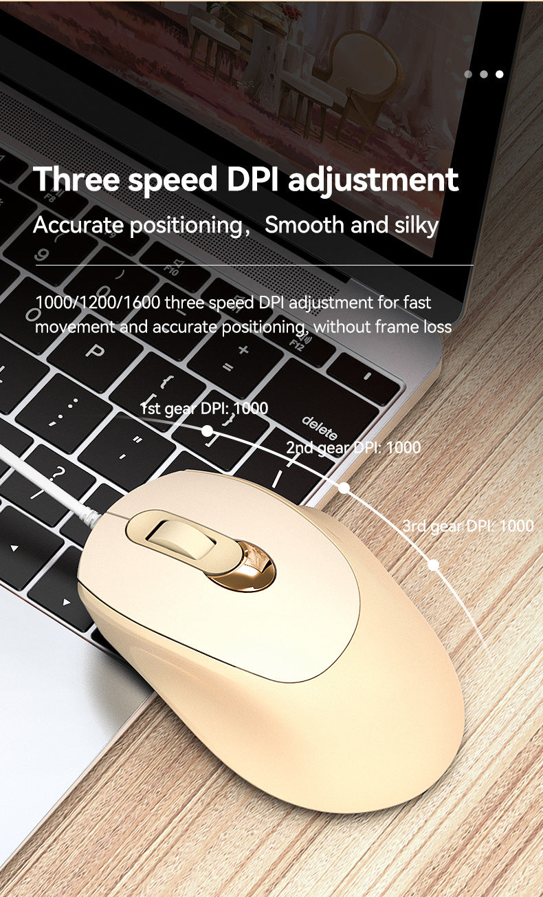 V2 wired mouse 4D business fashion girl mouse office portable mouse private mold