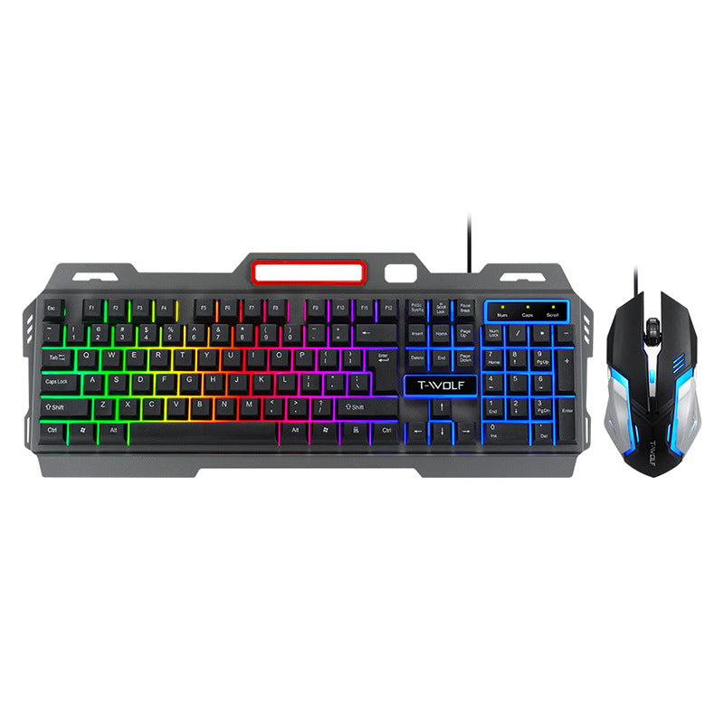 TF600 metal keyboard and mouse set mechanical feel backlight game mobile phone holder keyboard and mouse set