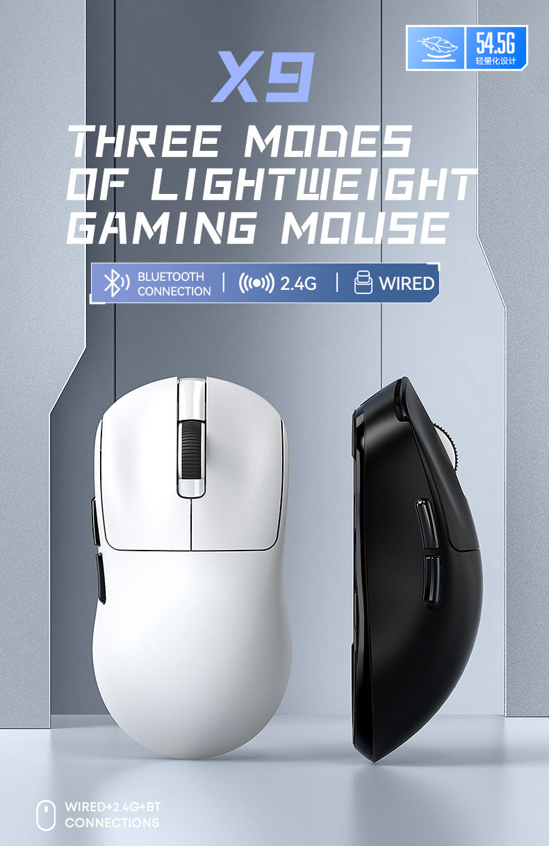 Three-mode wireless mouse lightweight PAW3311 e-sports game Bluetooth notebook with sticker