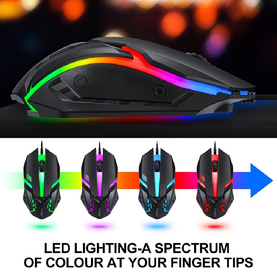 TF800 keyboard and mouse set, earphone four-piece set, game digital luminous Russian, Amazon, Spain