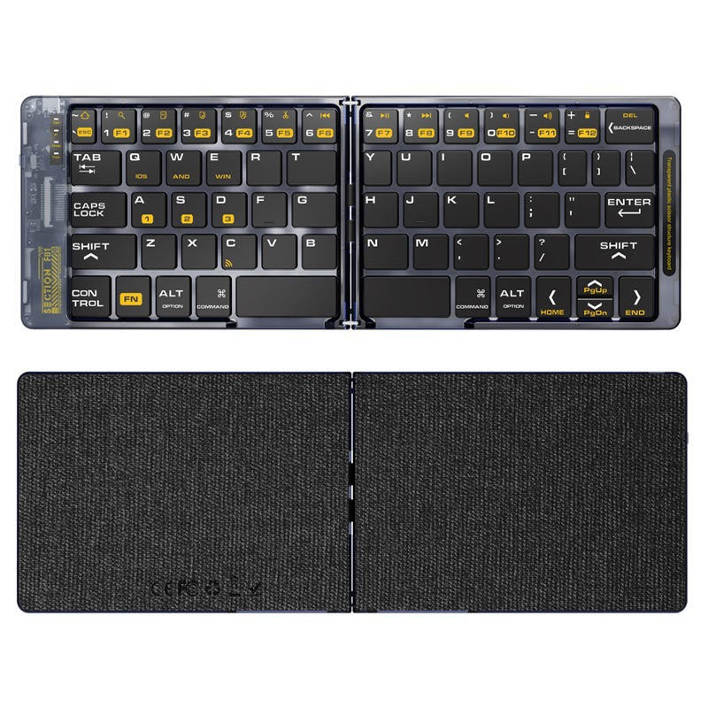 Transparent folding keyboard Suitable for mobile phones, tablets, wireless portable folding keyboard