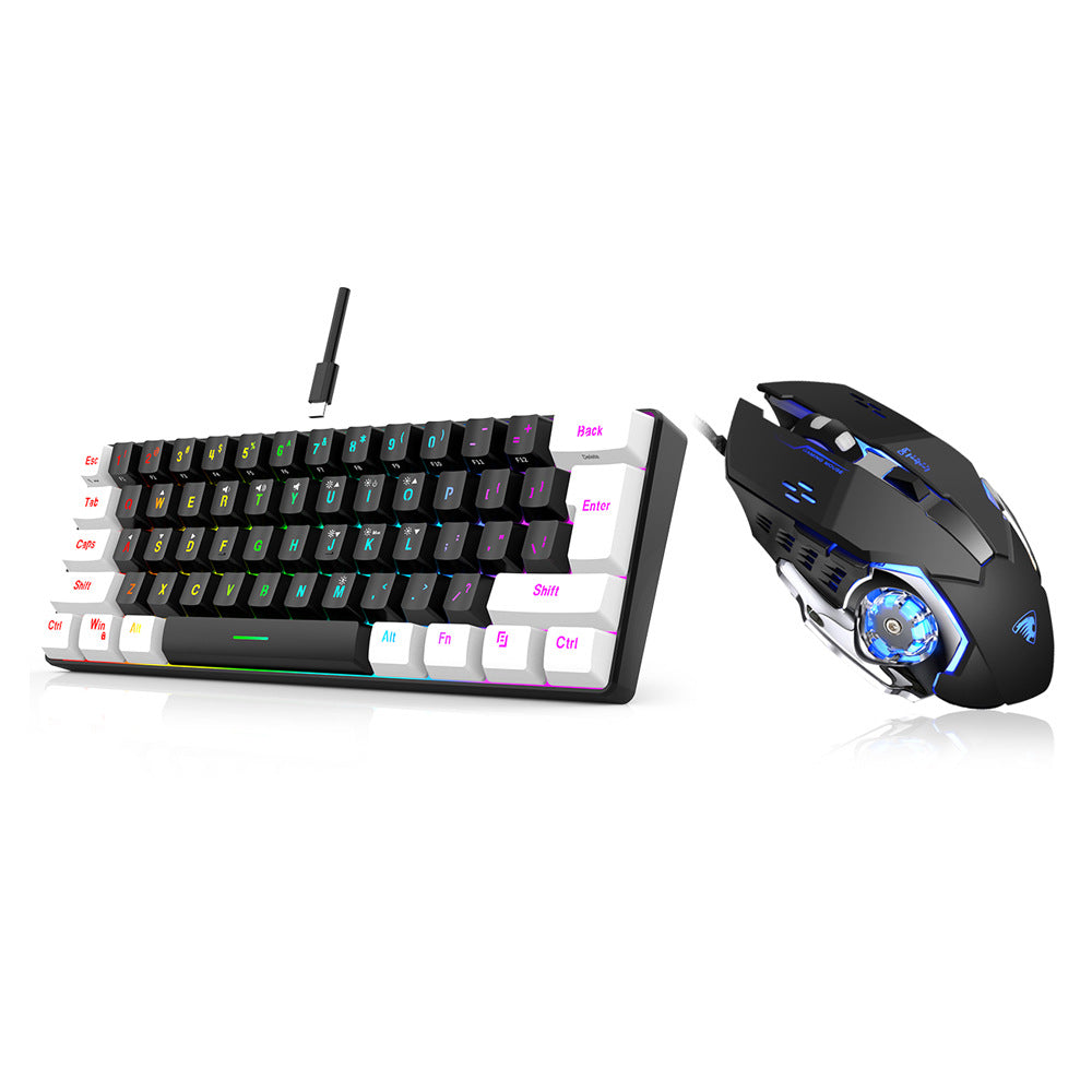 Keyboard G61-2 Gaming Mini RGB Illuminated keyboard Mechanical feel portable compact computer keyboard
