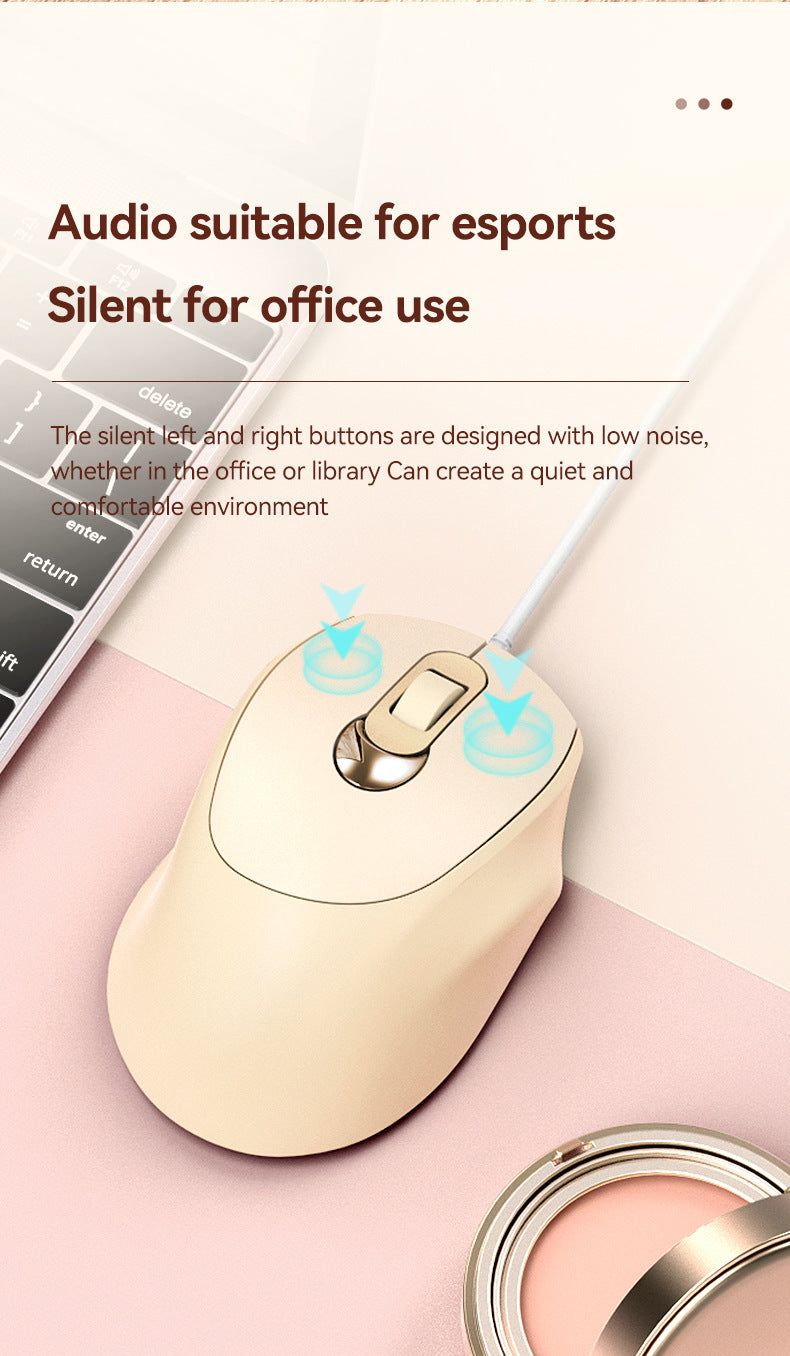 V2 wired mouse 4D business fashion girl mouse office portable mouse private mold