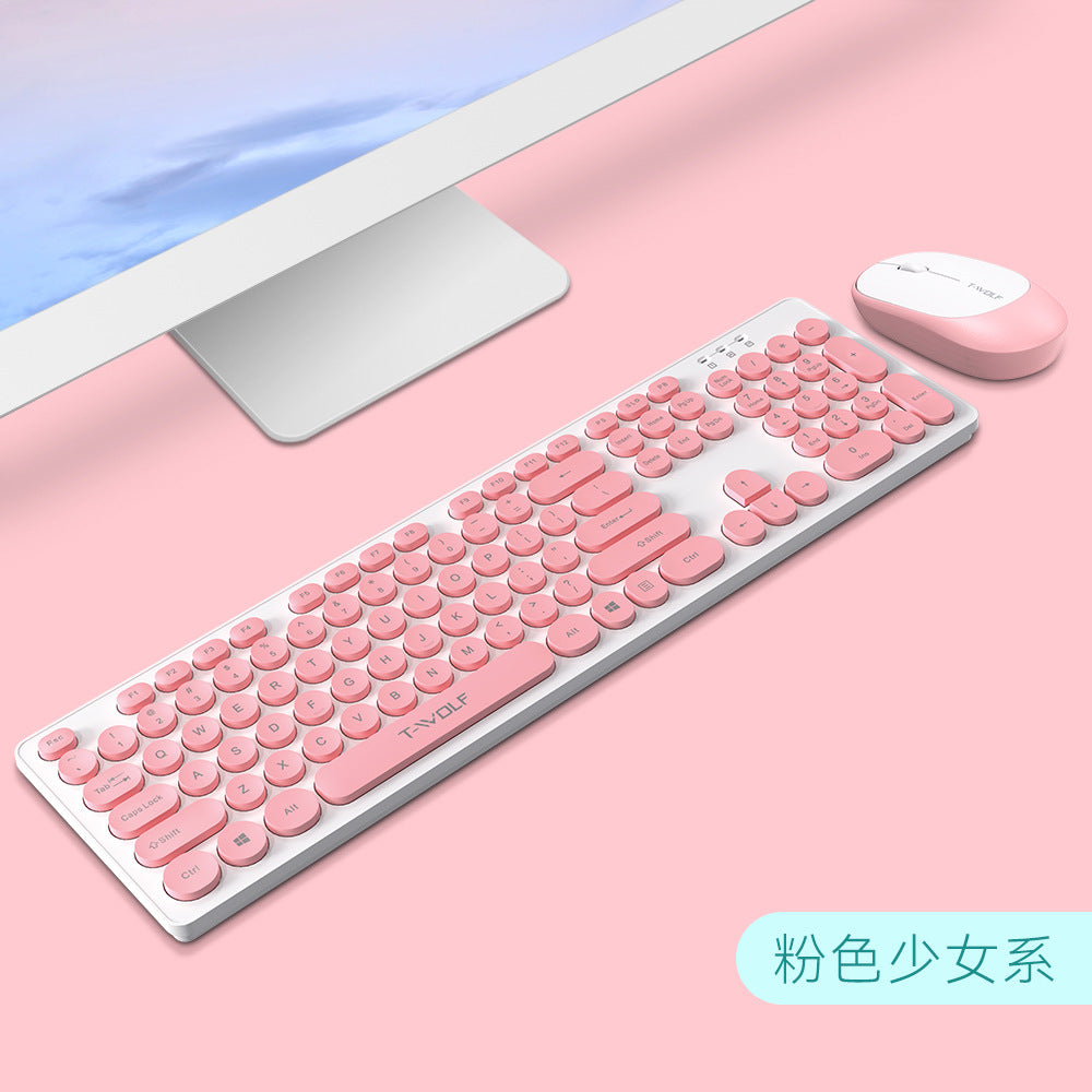 TF770 keyboard and mouse set wireless girl mint green macaron usb office business set