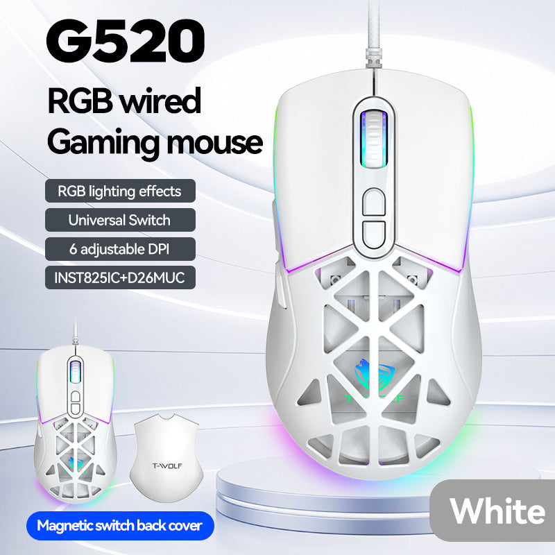 hot selling wired gaming mouse RGB lighting 12800dpi
