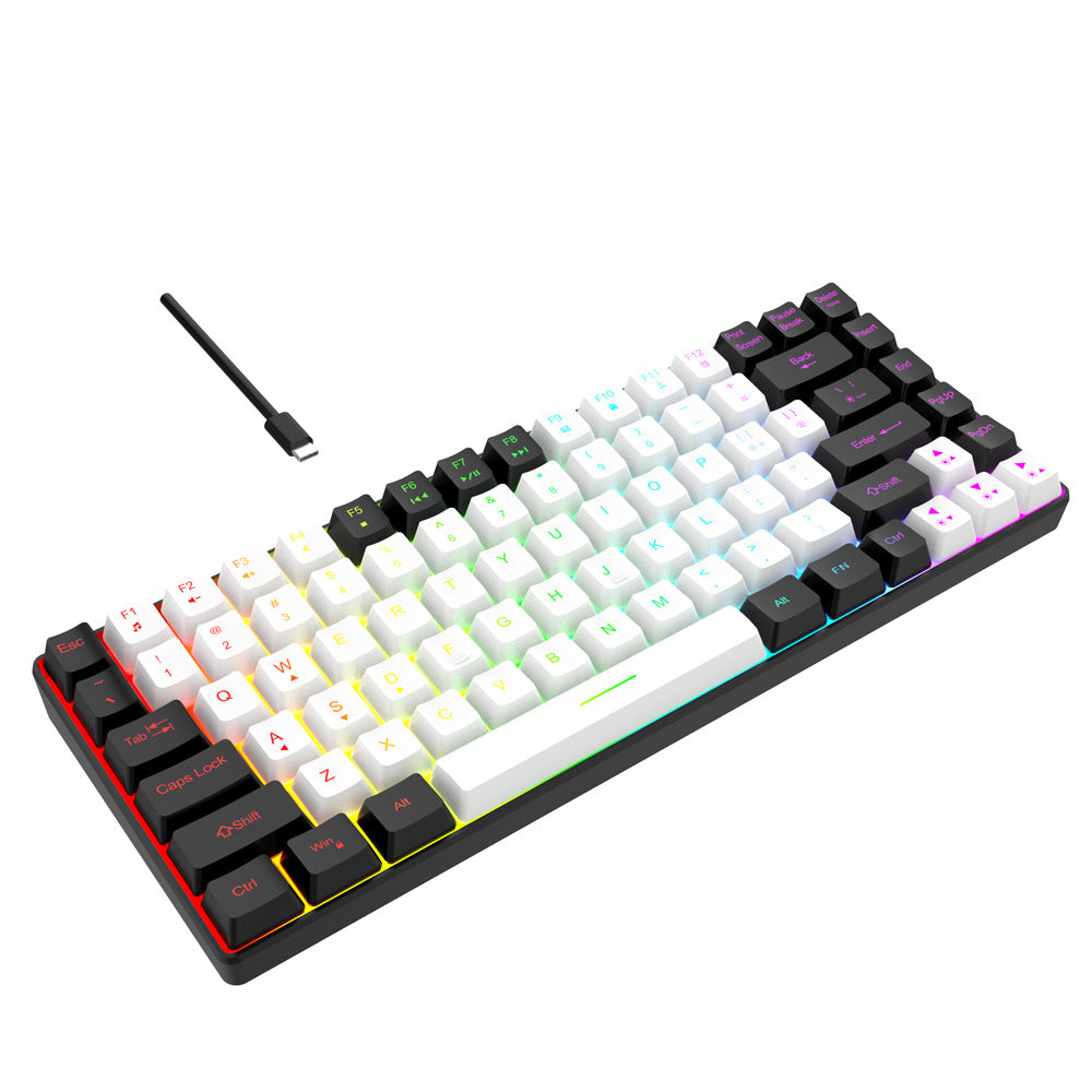 Wired private mold K84 mini keyboard RGB luminous desktop laptop office color matching
