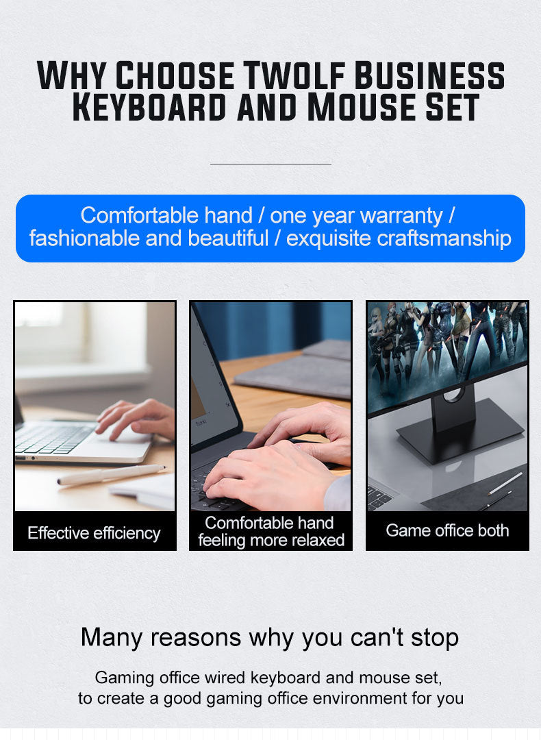 TF500 keyboard and mouse set Spanish business usb wired keyboard mouse game office desktop