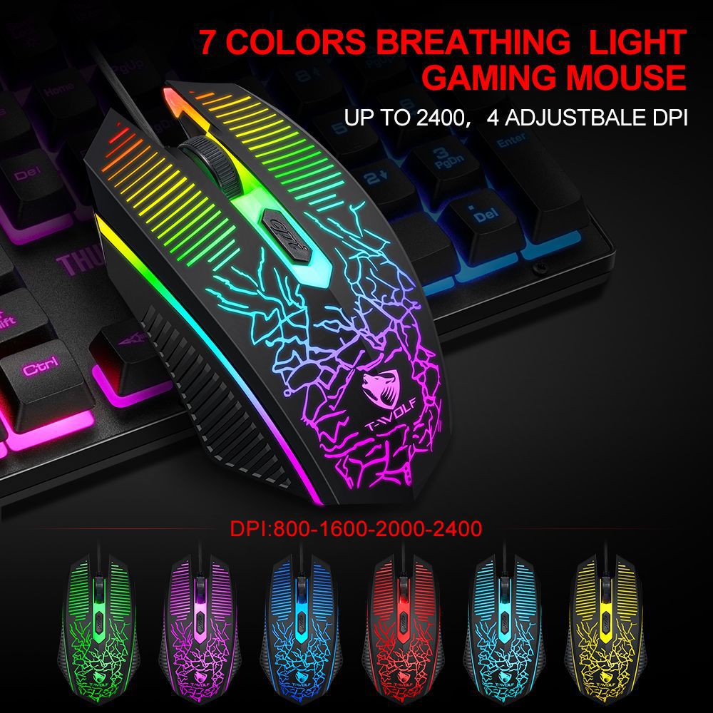 TF400 new mechanical keyboard mouse earphones mouse pad four-piece luminous gaming computer
