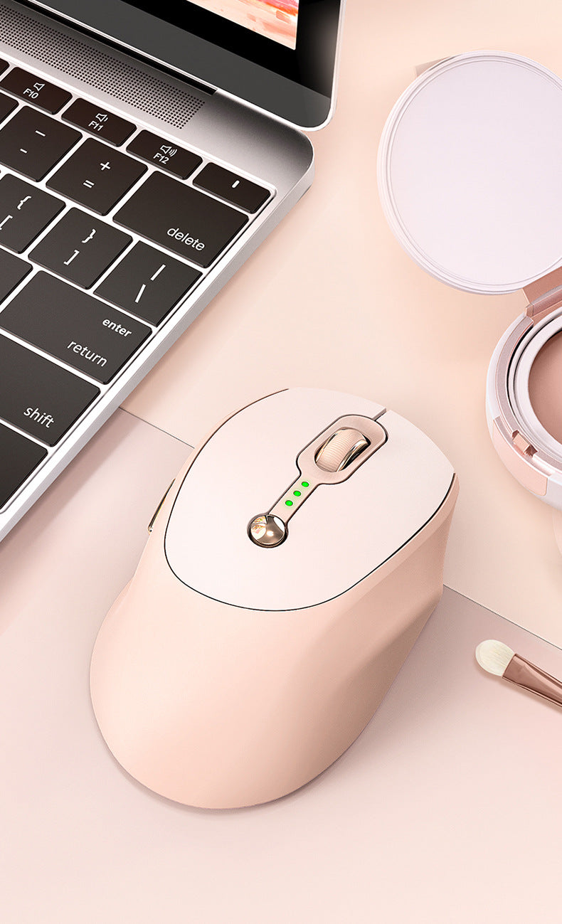 Q7 wireless mouse silent charging usb bluetooth dual mode women's pink