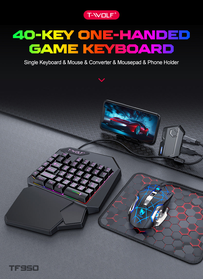 Five-piece Android PUBG Peripheral One-handed Keyboard Mouse Throne Converter Holder