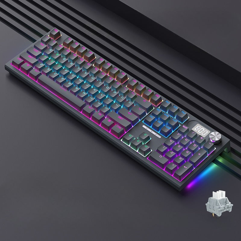 LT104 wireless bluetooth gaming mechanical keyboard customized three-mode wired green axis high-value keyboard