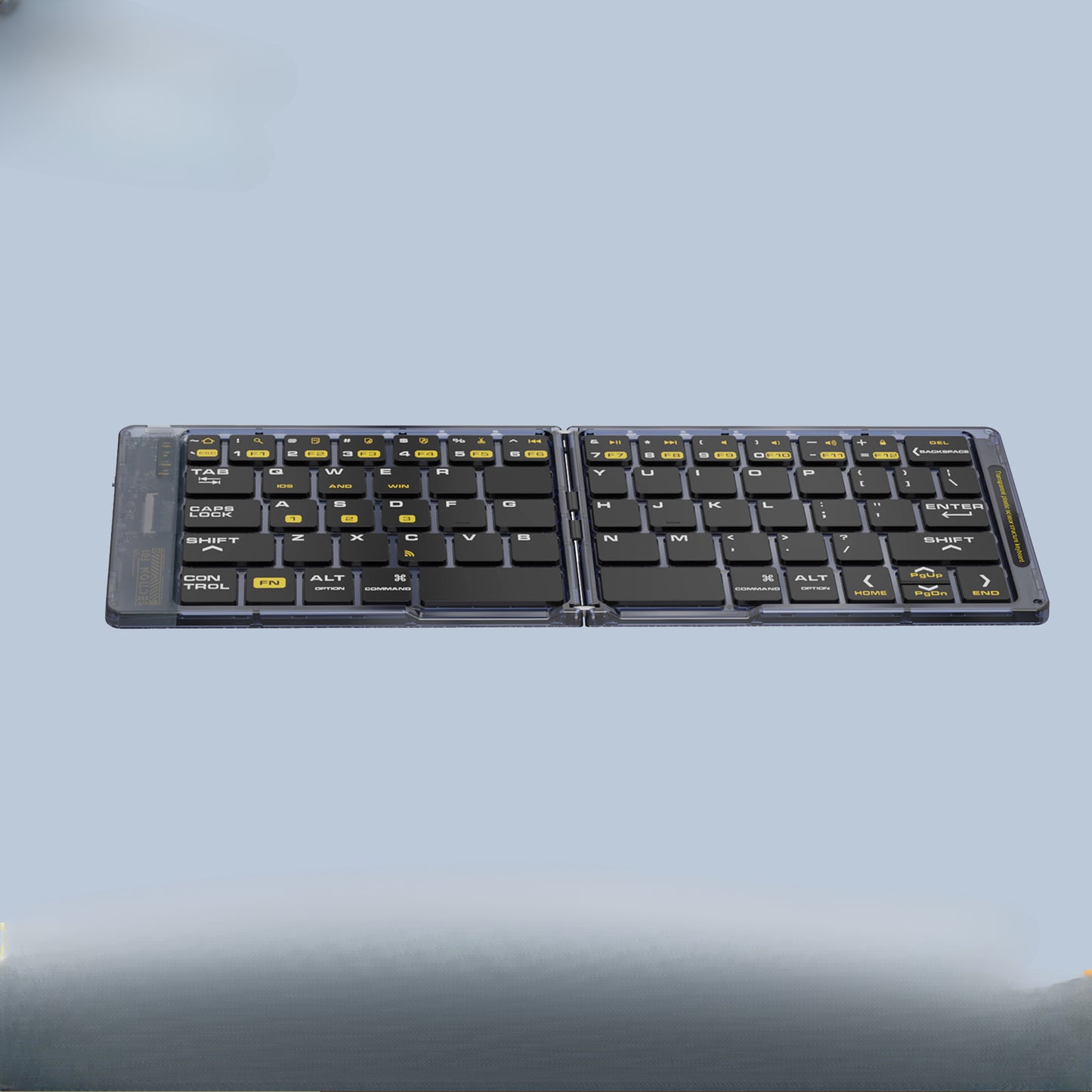 Transparent folding keyboard Suitable for mobile phones, tablets, wireless portable folding keyboard