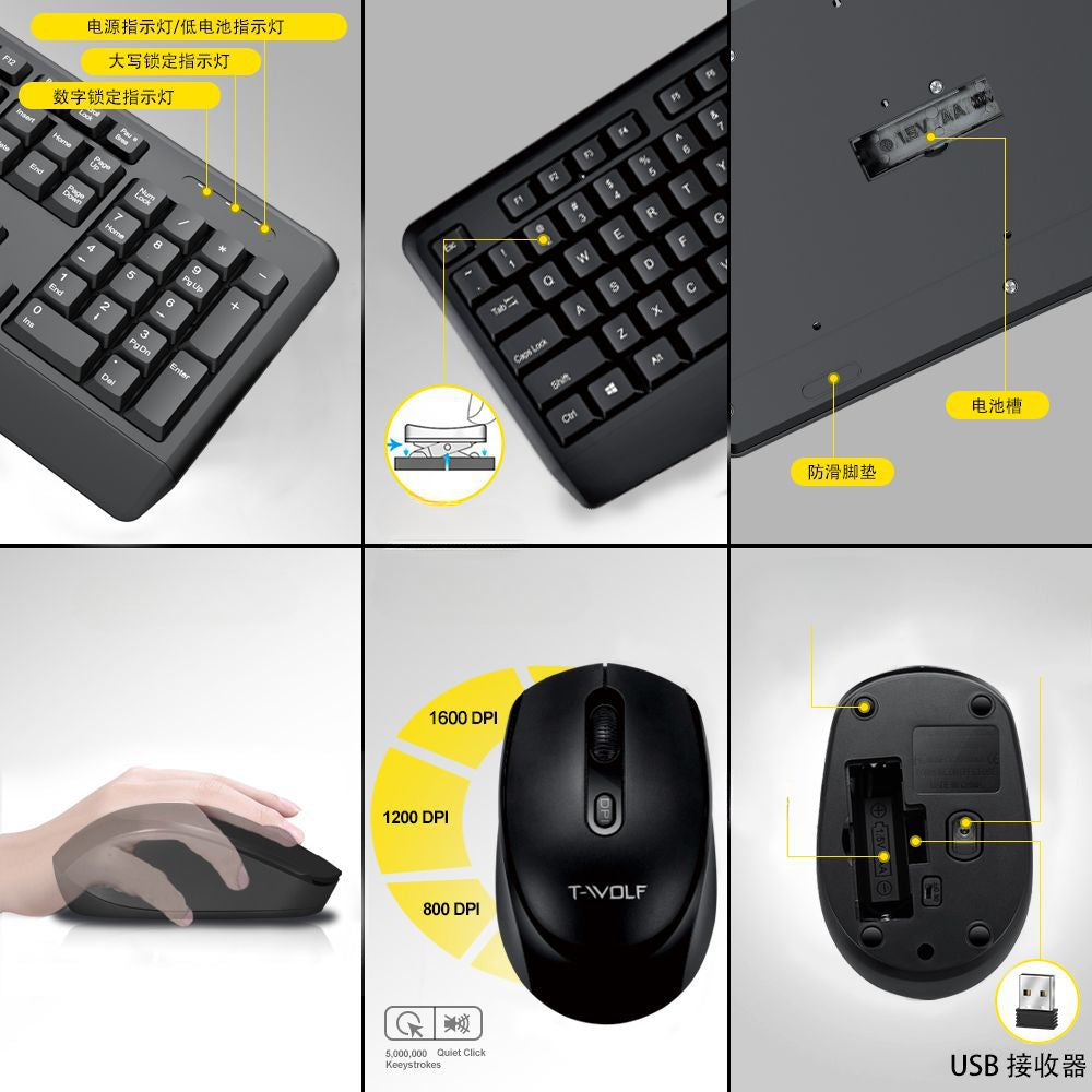 Wireless Keyboard Mouse Kit Portable Cheap Cost Effective Laptop Desktop Computer