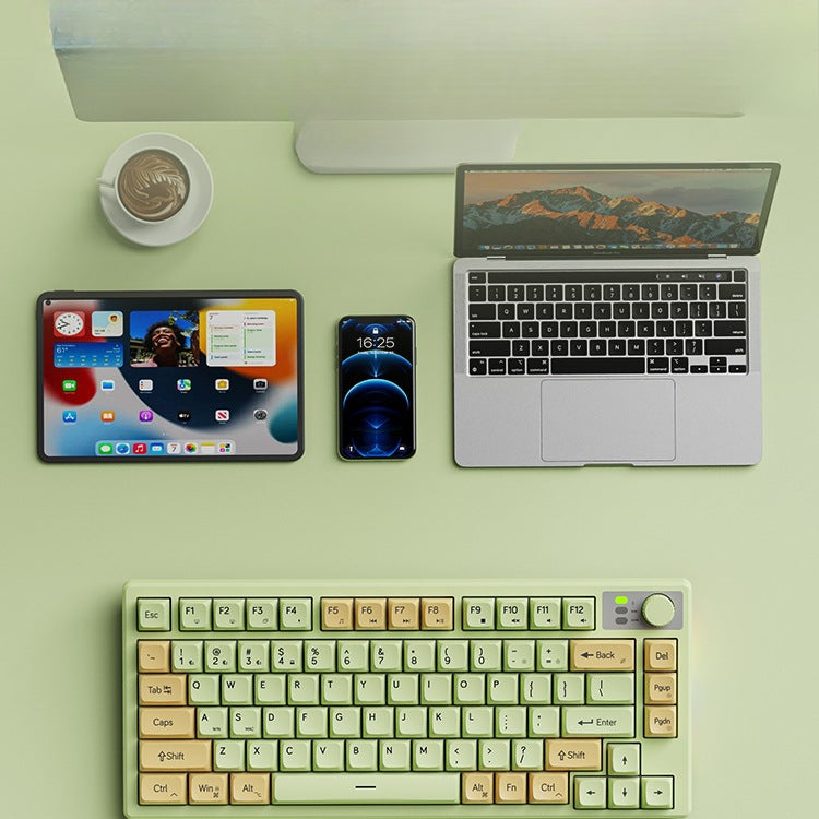 V75 wireless keyboard dual-mode bluetooth membrane mouse set silent girls office typing feel good