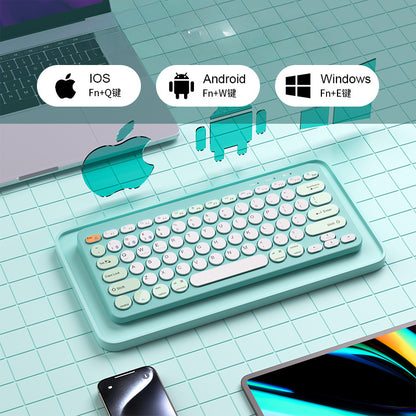 Blue wireless rechargeable new three-mode wireless keyboard and mouse set phablet notebook Android set