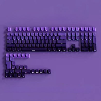 High side engraved transparent keycap PBT two-color gradual change full set of thermal sublimation personalized keyboard cap