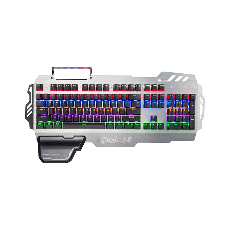 Keyboard PK-900 Keyboard PK-900 Large Cool Metal Keyboard Wired Mixed Light Pluggable Green Axis