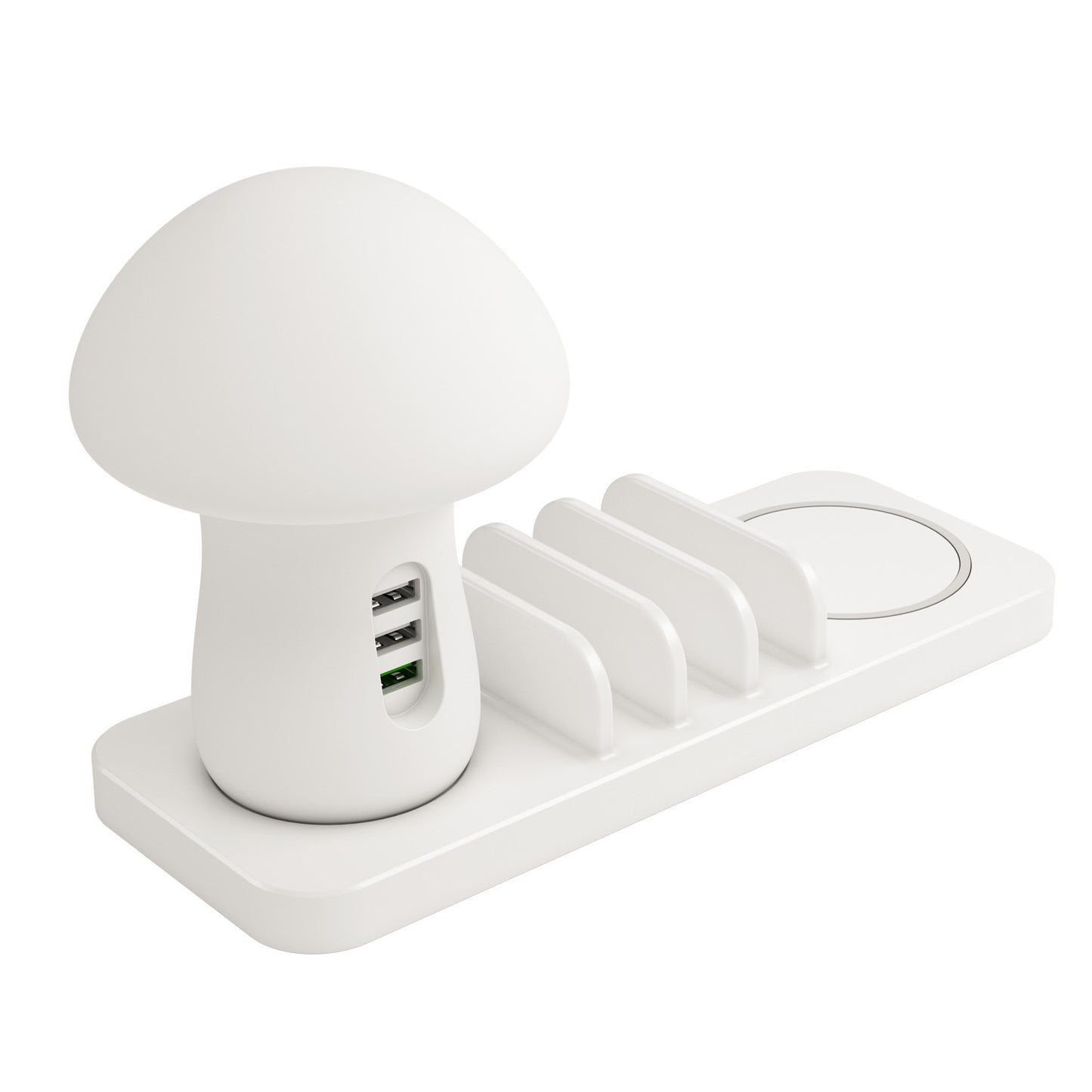 Popular bedside lamp mobile phone wireless charging bracket multi-port USB charging base pink mushroom lamp smart
