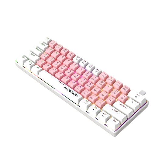 MK761 61 key mechanical keyboard double spell wired colorful mixed light high value portable small e-sports key
