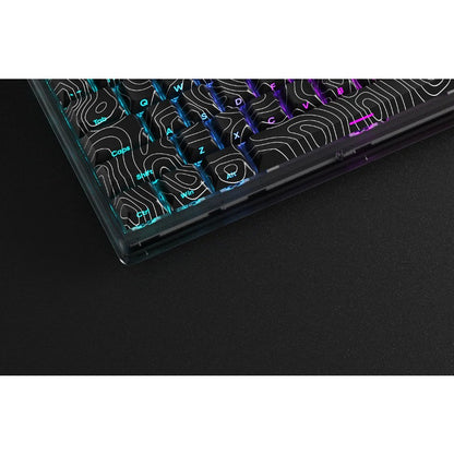 GK033 Contour keycaps with five-sided thermal sublimation process and the side-engraved characters are light-transmitting