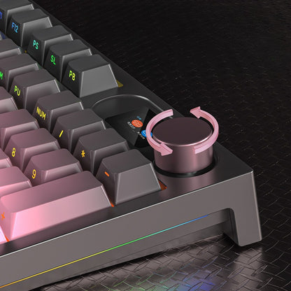 LT104 side engraved gradual change customized mechanical keyboard wireless 2.4g Bluetooth three-mode RGB keyboard
