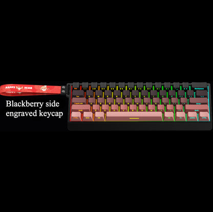 H60HE Bluetooth keyboard 61 key aluminum mechanical magnetic axis keyboard side engraved