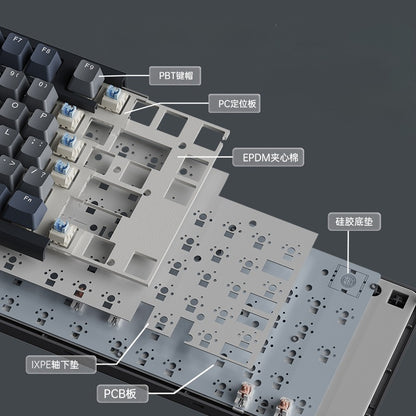 LT104 wireless bluetooth gaming mechanical keyboard customized three-mode wired green axis high-value keyboard