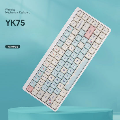 Customized red axis, green axis, low axis computer keyboard, silent office, high-value wireless Bluetooth mechanical keyboard three-mode