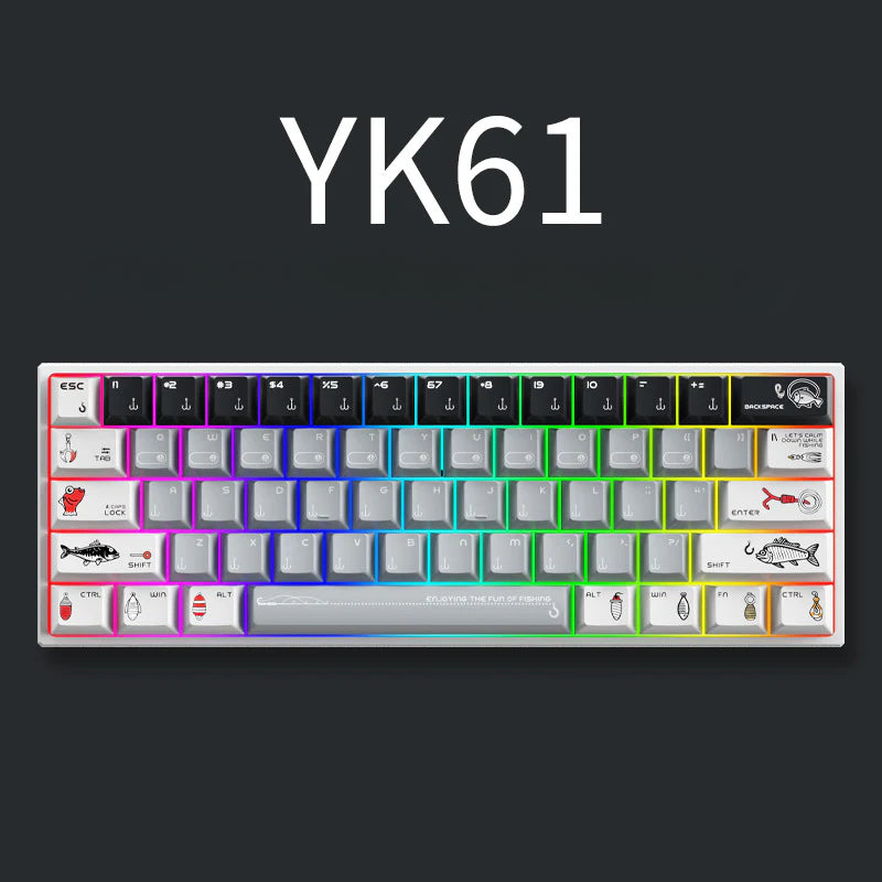 YK61 Keyboard Wired Magnetic Axis Mechanical e-sports gaming keyboard with RGB backlighting and adjustable key travel