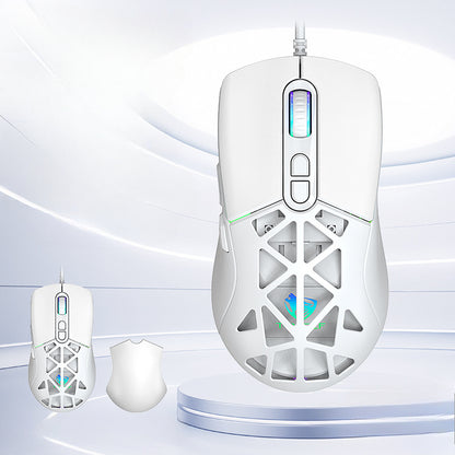 New G520 magnetic hollow e-sports 7-button wired mouse 12800dpi luminous RGB Inster 825